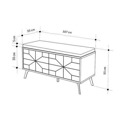 Shoe Cabinet Dune Sapphire Oak 107x35x55
