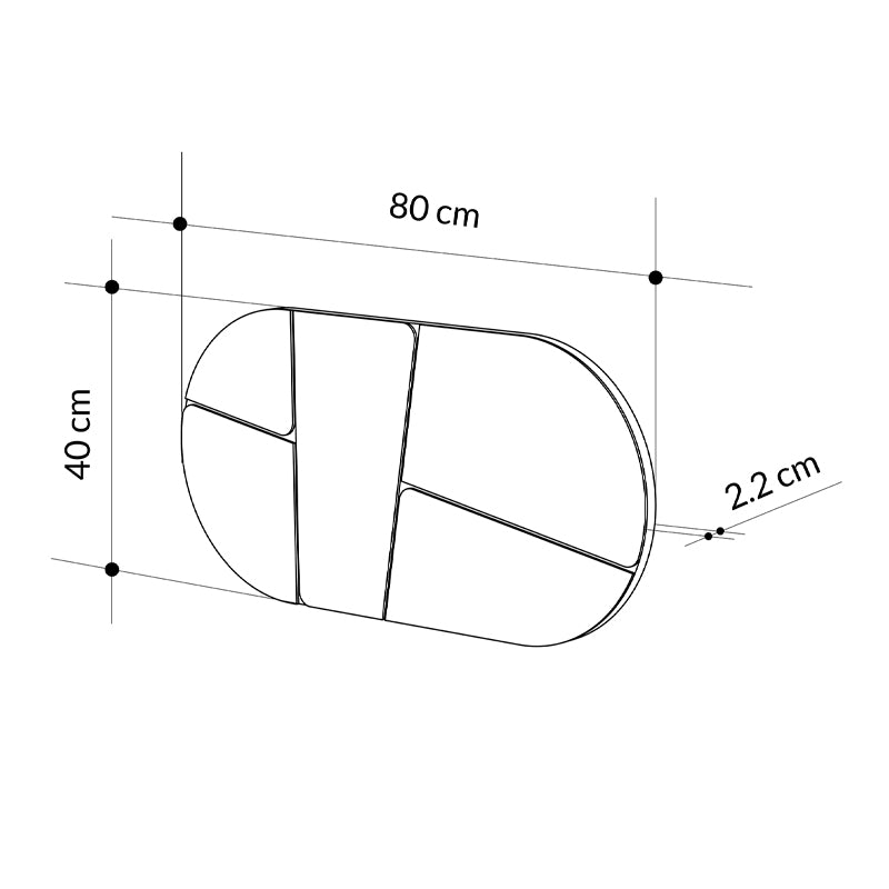 Καθρέπτης Τοίχου Otis Χρώμα Μαύρο 80x2,2x40