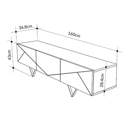 Έπιπλο Τηλεόρασης Jakomen Χρώμα Ανοιχτό Καρυδί 160x36,8x43