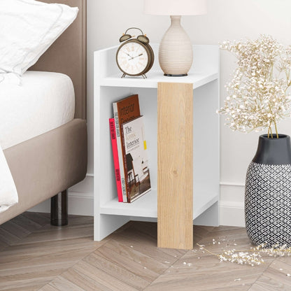 Κομοδίνο Elos Χρώμα Λευκό - Saphhire Oak 30x31,7x55