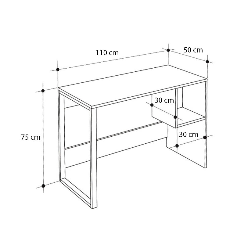 Γραφείο Εργασίας Cubo Χρώμα Black Wood 110x50x75