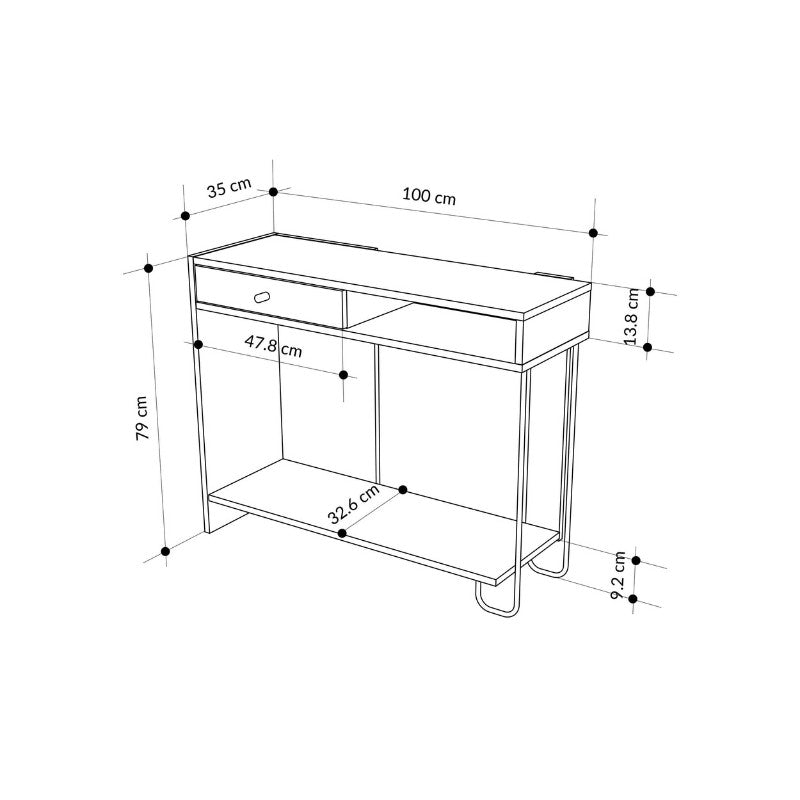 Κονσόλα Sirius Χρώμα Sapphire Oak - Silky Black 100x35x79
