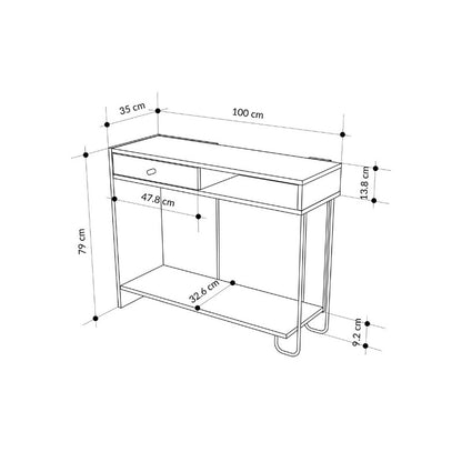 Κονσόλα Sirius Χρώμα Sapphire Oak - Silky Black 100x35x79
