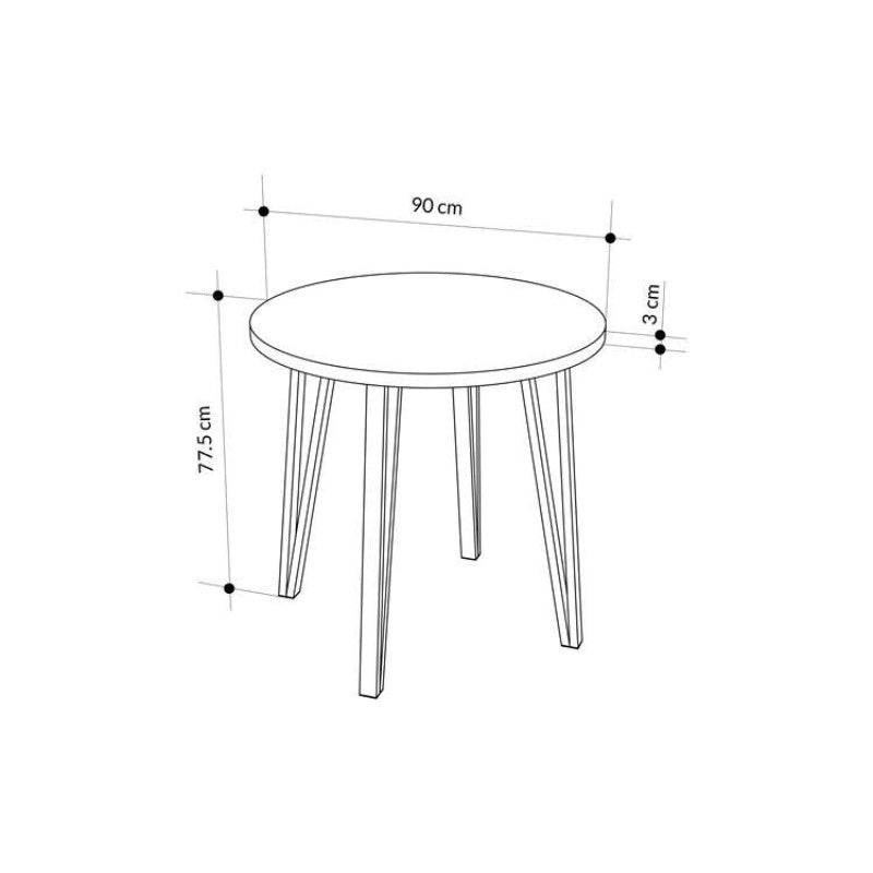 Τραπέζι Xana Χρώμα Sepet Oak Ø90x77,5