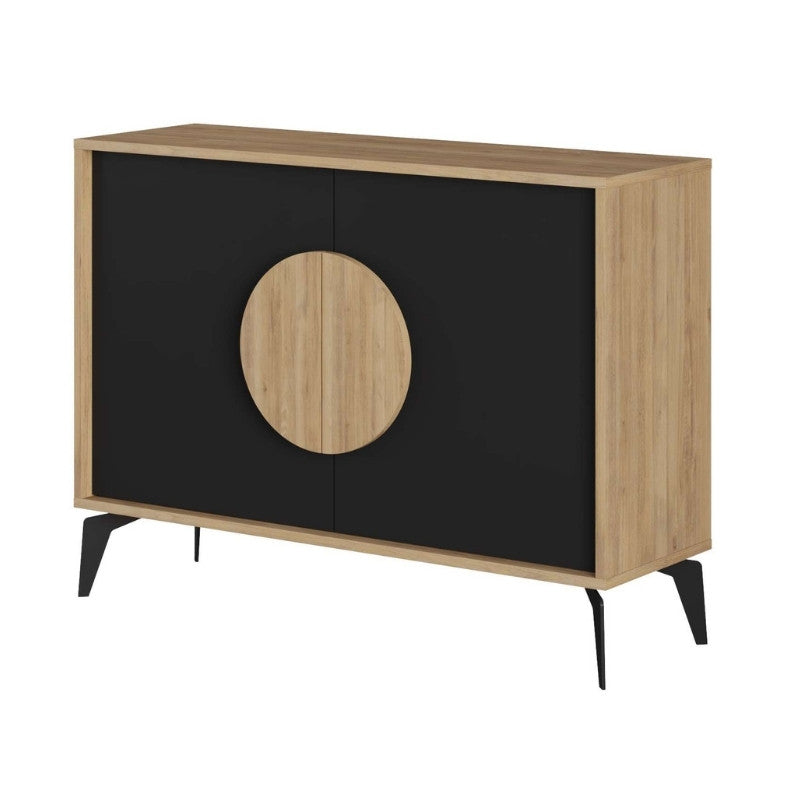 Μπουφές Gora Χρώμα Sapphire Oak - Silky Black 110x40x82