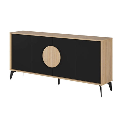 Μπουφές Gora Χρώμα Sapphire Oak - Silky Black 180x40x82