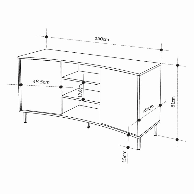 Μπουφές Frem Χρώμα Ash Green 150x40x81
