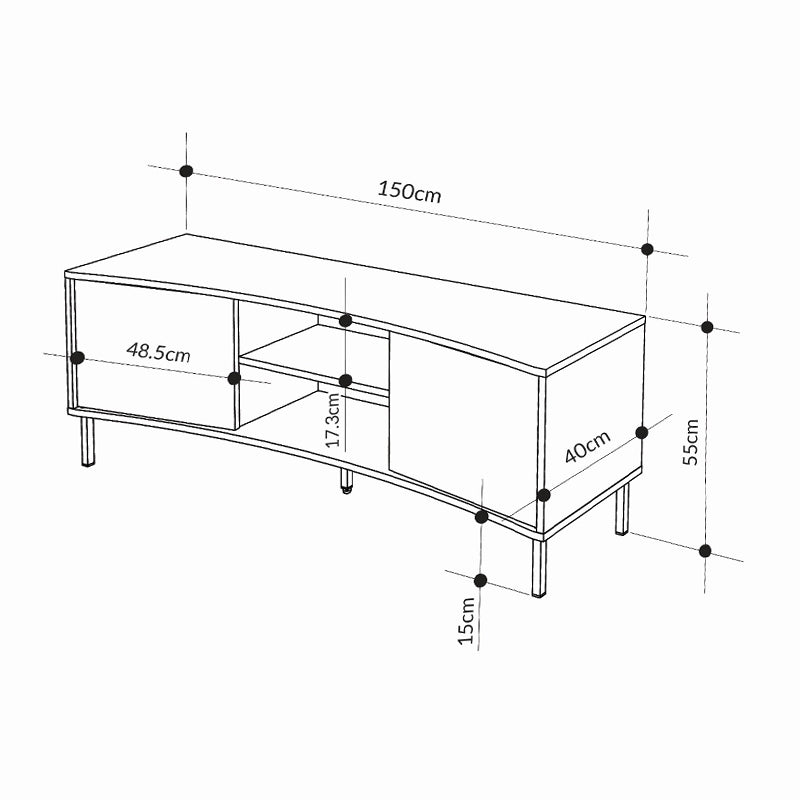 Έπιπλο Τηλεόρασης Frem Χρώμα Ash Green 150x40x55