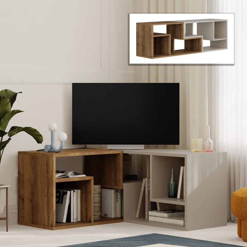 Έπιπλο Τηλεόρασης Glis Πολυμορφικό Χρώμα Ανοιχτό Καρυδί - Sandstone 145x35x44,8