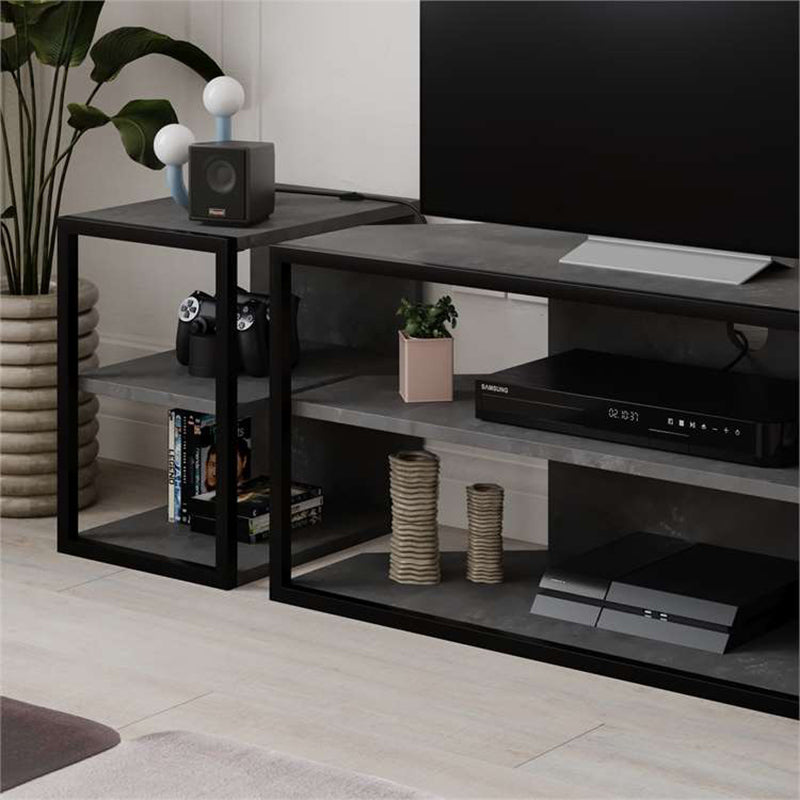 Έπιπλο Τηλεόρασης Γωνιακό Echo Χρώμα Γκρι Ρετρό 98x37x45