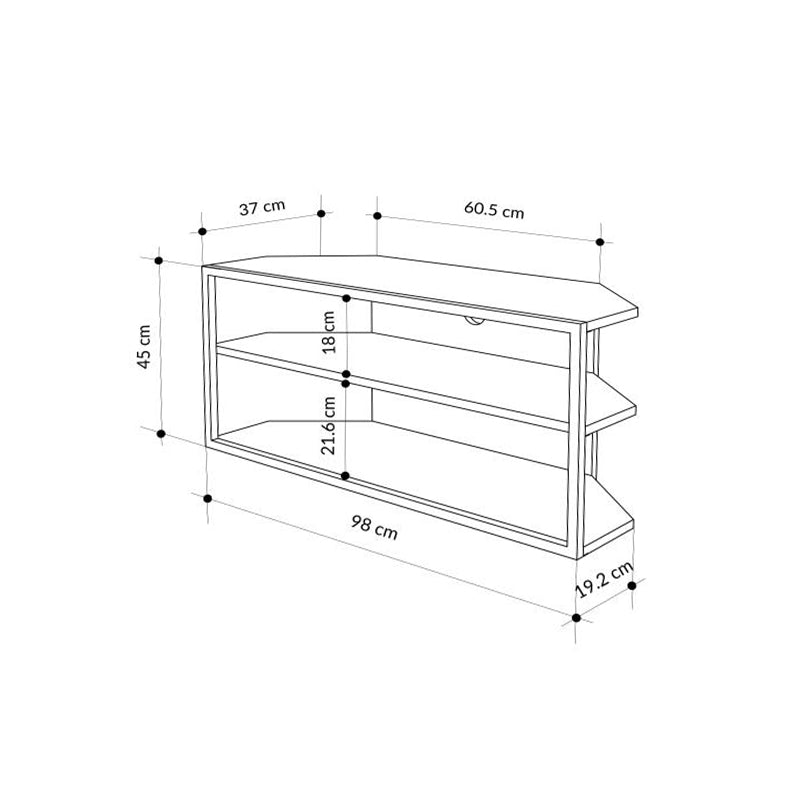 Έπιπλο Τηλεόρασης Γωνιακό Echo Χρώμα Sapphire Oak 98x37x45