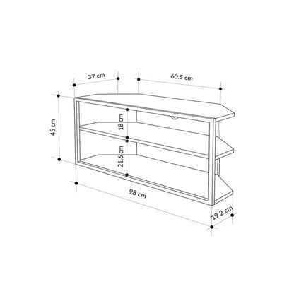 Έπιπλο Τηλεόρασης Γωνιακό Echo Χρώμα Sapphire Oak 98x37x45