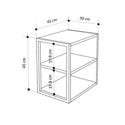 Τραπεζάκι Βοηθητικό - Κομοδίνο Echo Χρώμα Γκρι Ρετρό 30x42x45