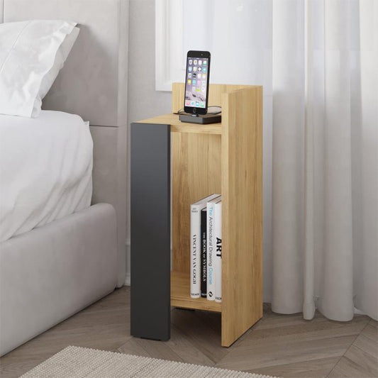 Κομοδίνο Elos Δεξί Χρώμα Sapphire Oak - Ανθρακί 25x27x60