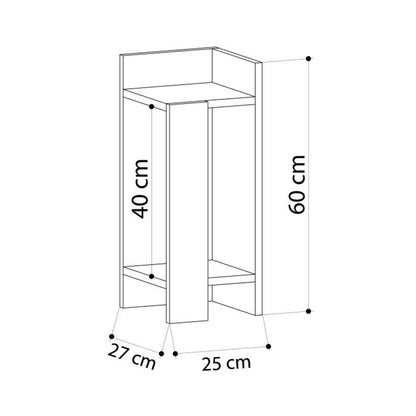 Κομοδίνο Elos Δεξί Χρώμα Sapphire Oak - Ανθρακί 25x27x60