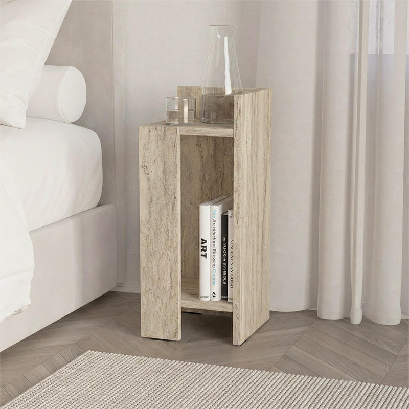 Elos Nightstand Right Travertine Color 25x27x60