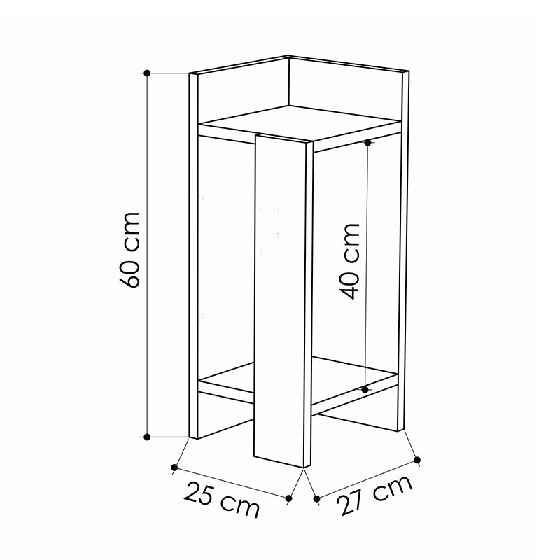 Elos Nightstand Right Travertine Color 25x27x60
