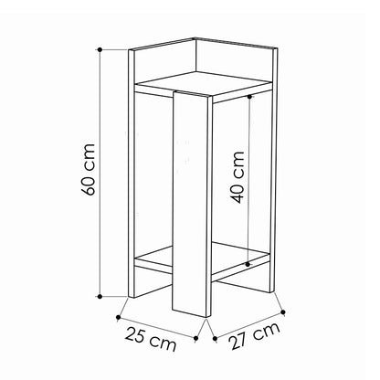 Elos Nightstand Right Travertine Color 25x27x60