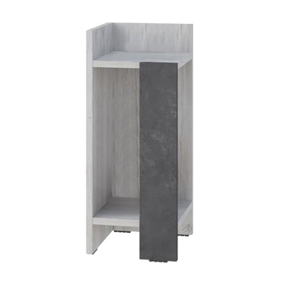 Κομοδίνο Elos Αριστερό Χρώμα Λευκό Αντικέ - Γκρι Ρετρό 25x27x60