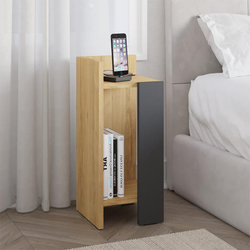 Κομοδίνο Elos Αριστερό Χρώμα Sapphire Oak - Ανθρακί 25x27x60