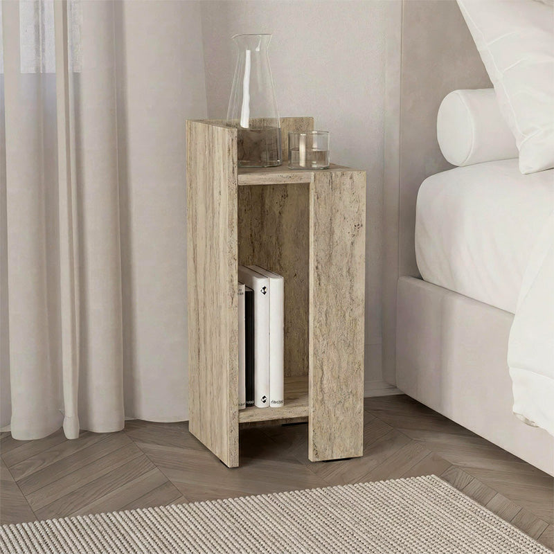 Elos Nightstand Left Travertine color 25x27x60