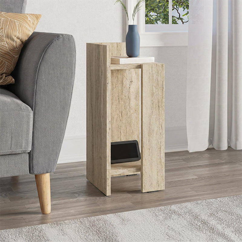 Elos Nightstand Left Travertine color 25x27x60