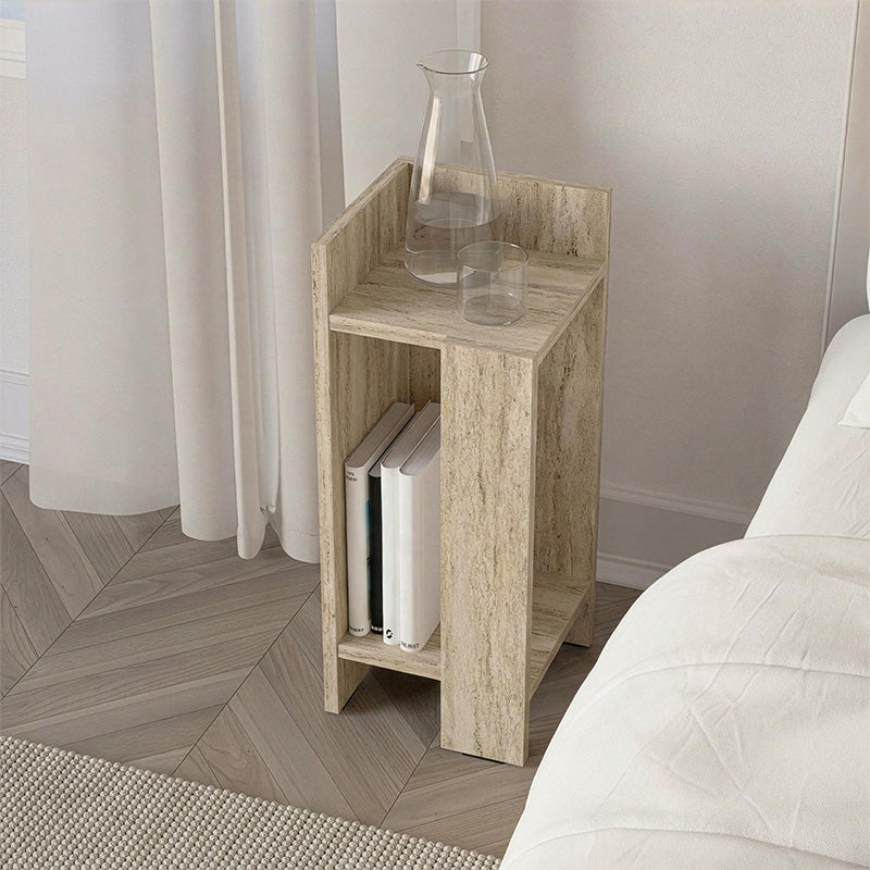 Elos Nightstand Left Travertine color 25x27x60