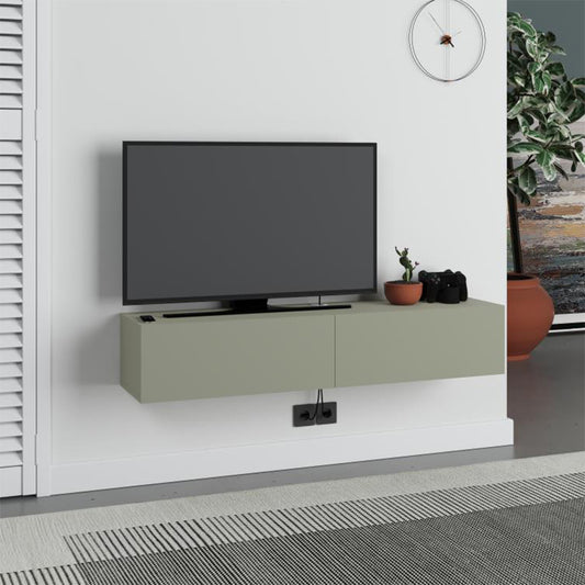 Έπιπλο Τηλεόρασης Επιτοίχιο Francy Χρώμα Ash Green 135x31,7x25