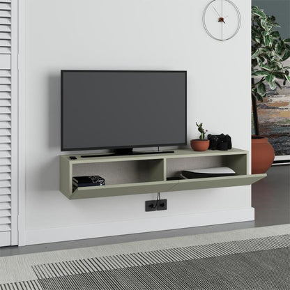 Έπιπλο Τηλεόρασης Επιτοίχιο Francy Χρώμα Ash Green 135x31,7x25
