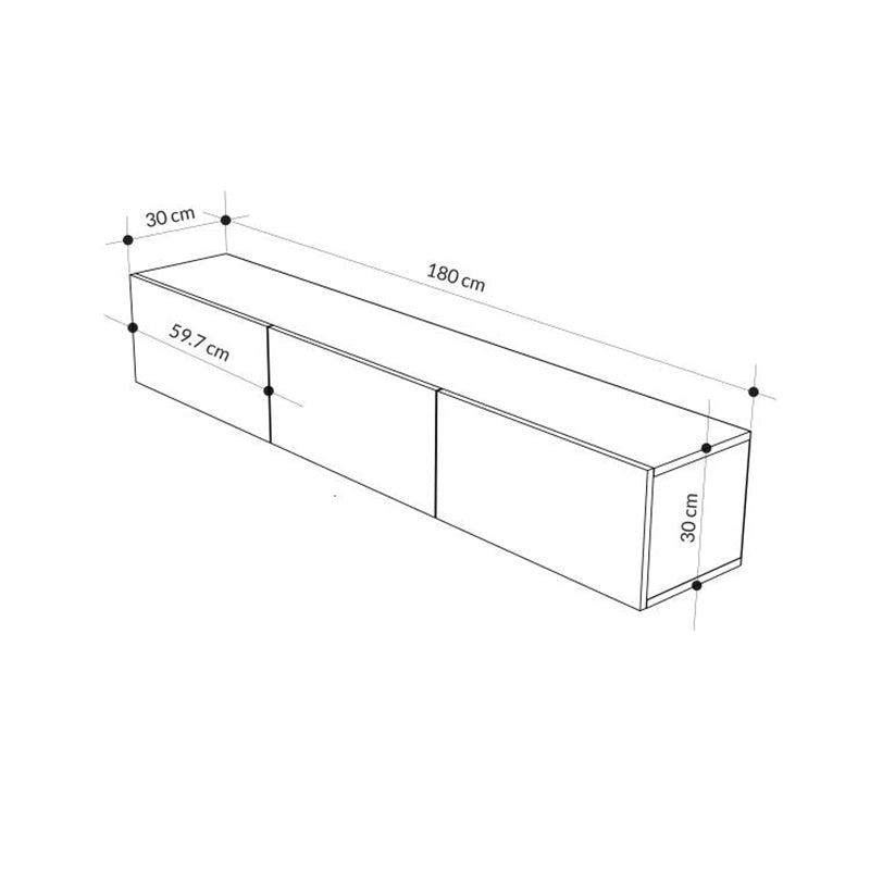 Έπιπλο Τηλεόρασης Επιτοίχιο Francy Χρώμα Sandstone 180x30x30