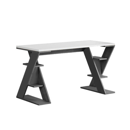 Γραφείο Εργασίας Papillon Χρώμα Ανθρακί - Λευκό 137x60x75