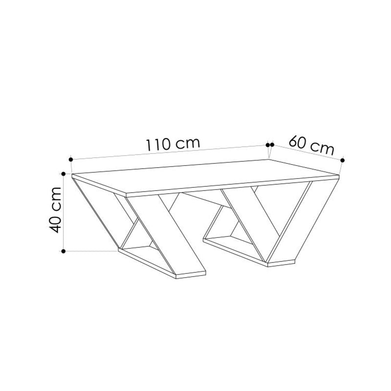 Τραπεζάκι Σαλονιού Pipra Χρώμα Sapphire Oak 110x60x40