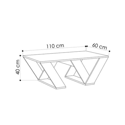 Τραπεζάκι Σαλονιού Pipra Χρώμα Sapphire Oak 110x60x40