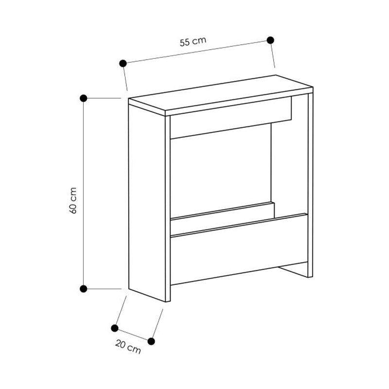 Τραπεζάκι Βοηθητικό Simpi Χρώμα Sapphire Oak 55x20x60