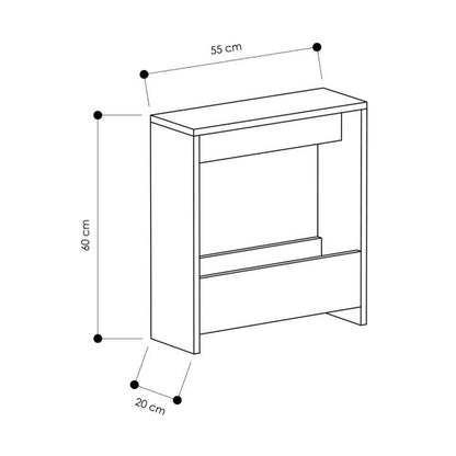 Τραπεζάκι Βοηθητικό Simpi Χρώμα Sapphire Oak 55x20x60