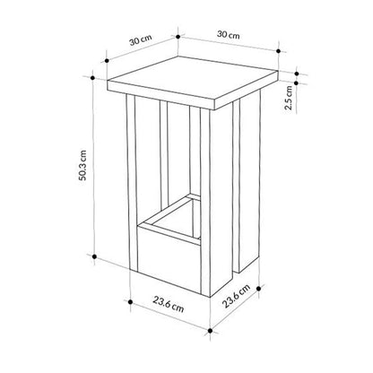 Τραπεζάκι Βοηθητικό Tasos Χρώμα Λευκό 30x30x50,3