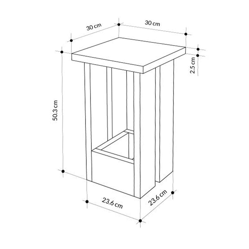 Τραπεζάκι Βοηθητικό Tasos Χρώμα Sepet Oak 30x30x50,3