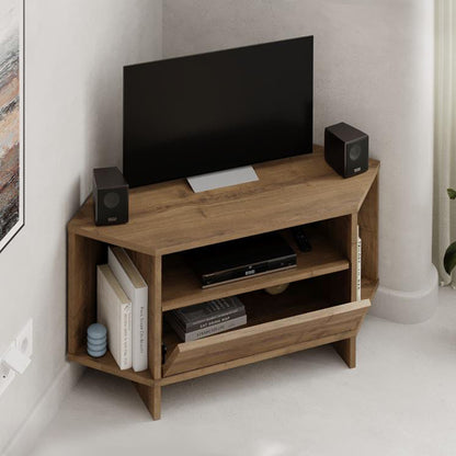 Έπιπλο Τηλεόρασης Γωνιακό Viva Χρώμα Ανοιχτό Καρυδί 95,7x35,4x45