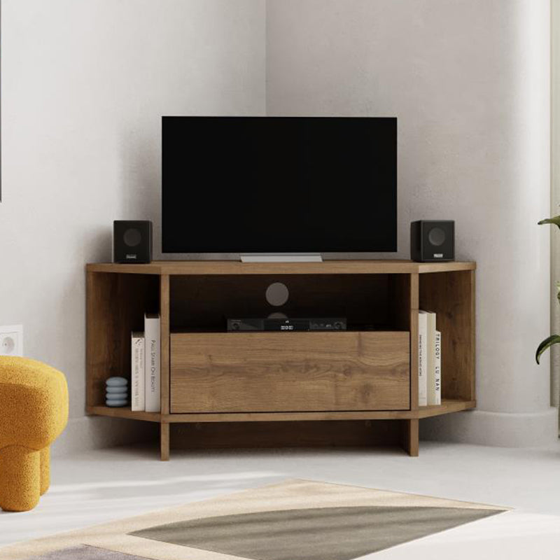 Έπιπλο Τηλεόρασης Γωνιακό Viva Χρώμα Ανοιχτό Καρυδί 95,7x35,4x45