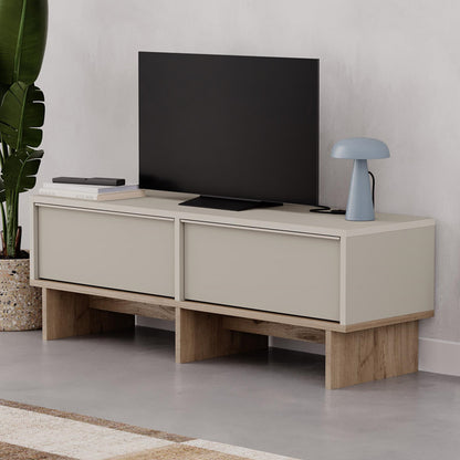 Έπιπλο Τηλεόρασης Yuki Χρώμα Sandstone - Sepet Oak 118x35x40,6