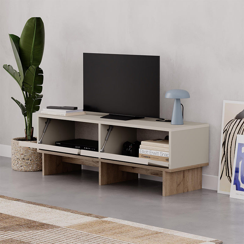 Έπιπλο Τηλεόρασης Yuki Χρώμα Sandstone - Sepet Oak 118x35x40,6