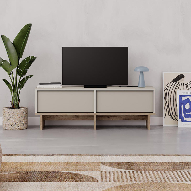 Έπιπλο Τηλεόρασης Yuki Χρώμα Sandstone - Sepet Oak 118x35x40,6