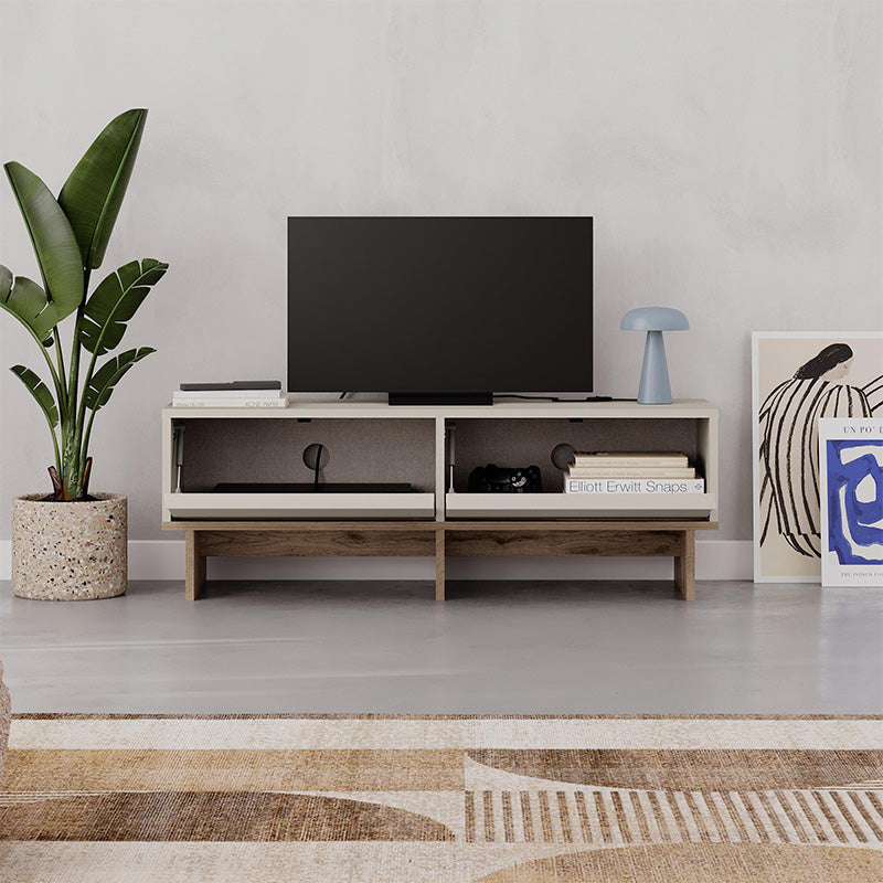 Έπιπλο Τηλεόρασης Yuki Χρώμα Sandstone - Sepet Oak 118x35x40,6