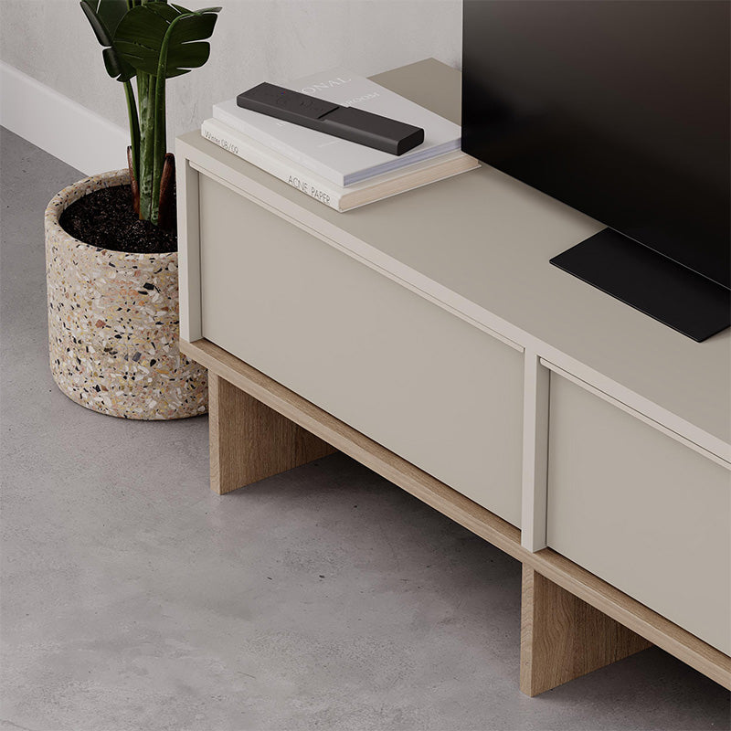 Έπιπλο Τηλεόρασης Yuki Χρώμα Sandstone - Sepet Oak 118x35x40,6
