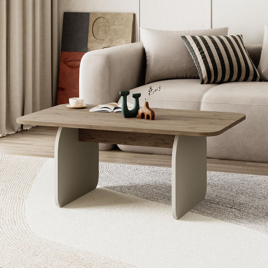 Τραπεζάκι Σαλονιού Pietra Χρώμα Sepet Oak - Sandstone 100x60x41,8