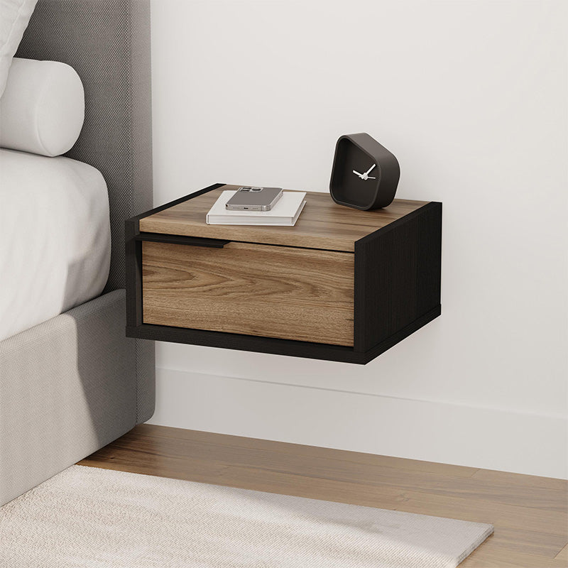 Κομοδίνο Επιτοίχιο Eco Χρώμα Black Wood - Καρυδί 40x33x18,5