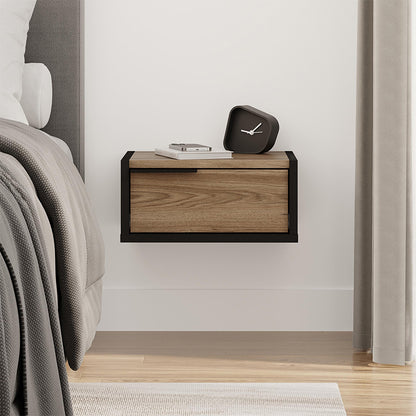 Κομοδίνο Επιτοίχιο Eco Χρώμα Black Wood - Καρυδί 40x33x18,5