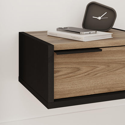 Κομοδίνο Επιτοίχιο Eco Χρώμα Black Wood - Καρυδί 40x33x18,5