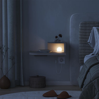 Κομοδίνο Επιτοίχιο Luno με LED Χρώμα Sandstone 40x30x16,2