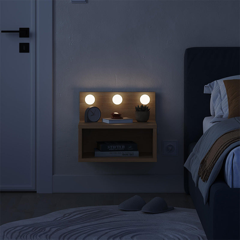 Κομοδίνο Επιτοίχιο Treo με LED Χρώμα Sapphire Oak 40x30x33,8